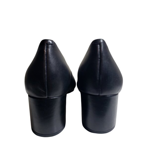 Easy Spirit Womens Black Leather Almond Toe Slip On Pump Block Heels Shoes Sz 9M - Picture 5 of 9